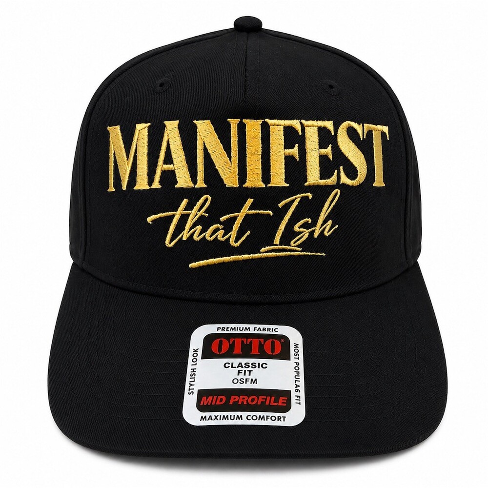 Buy Now OTTO Snapback Hat Black Gold MANIFEST that Ish Embroidered Logo
